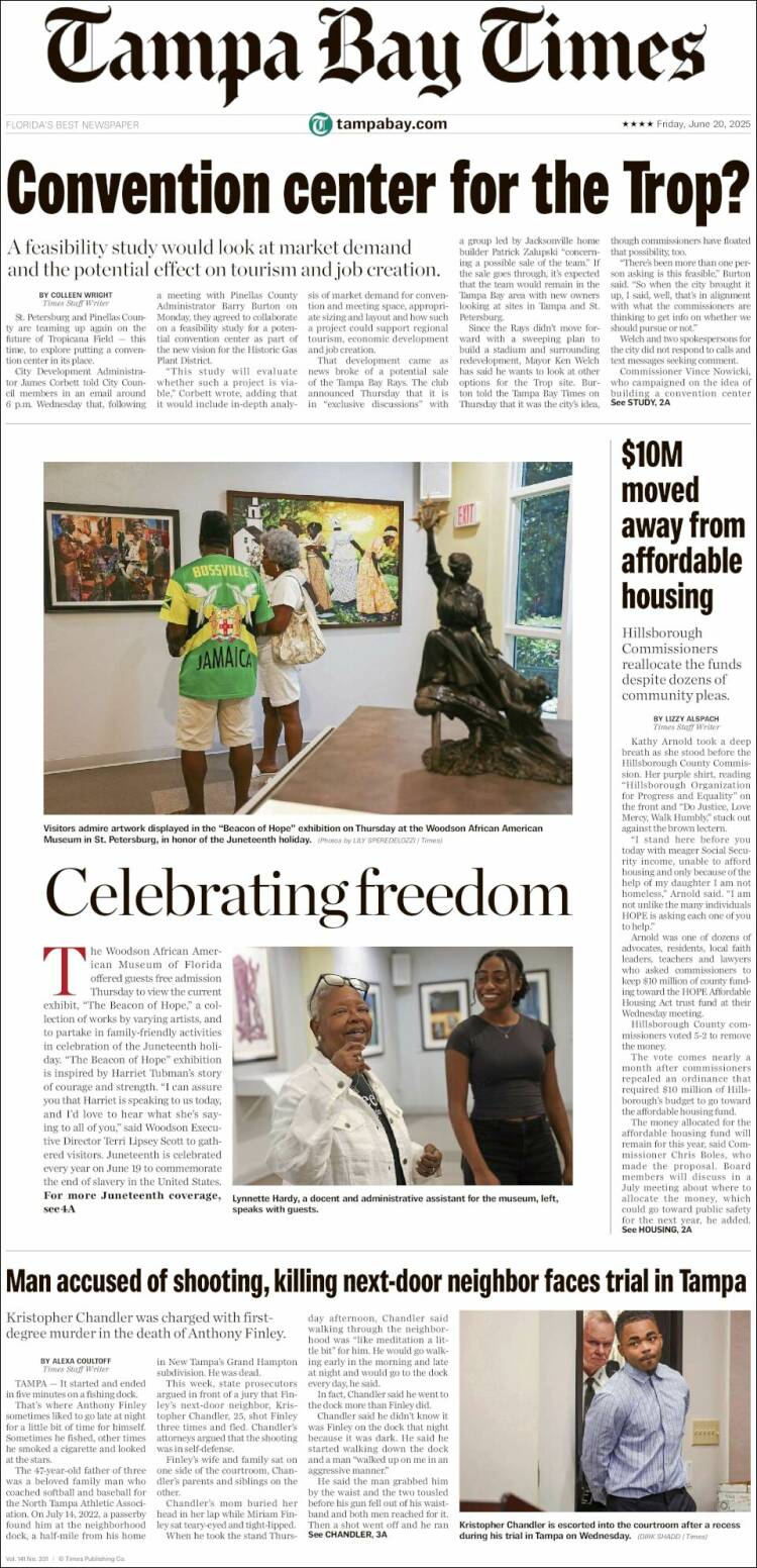 Portada de Tampa Bay Times (USA)