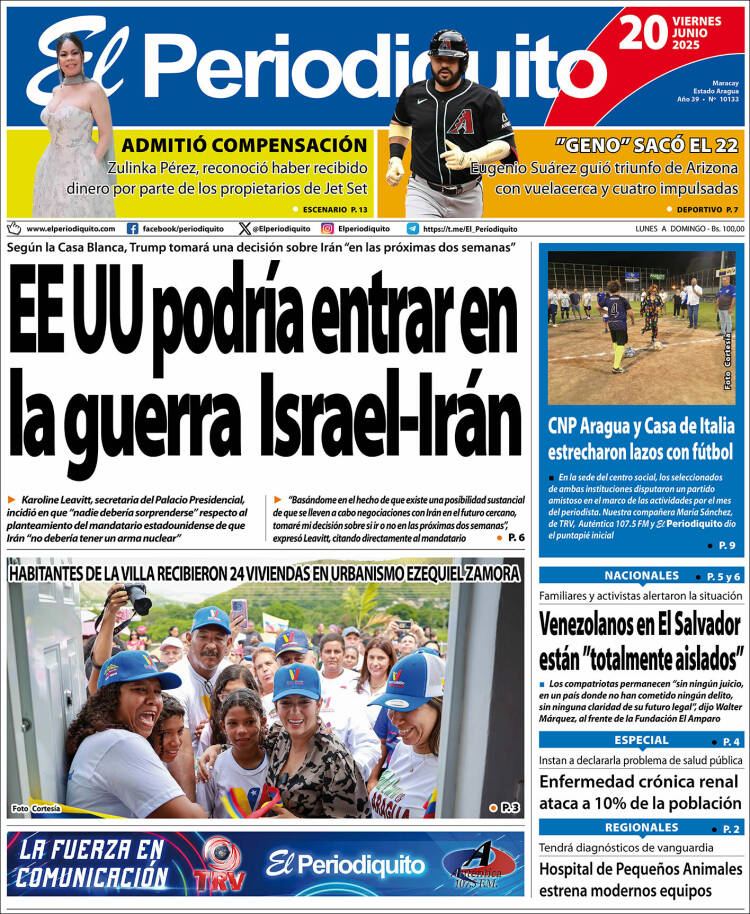 Portada de Periodiquito de Aragua (Venezuela)