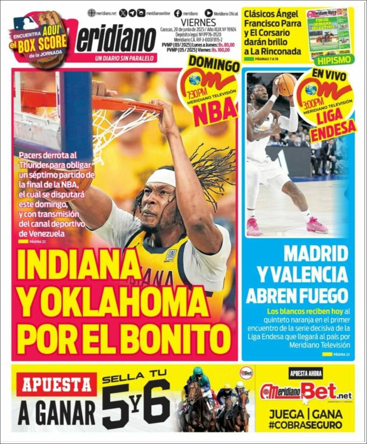 Portada de Meridiano (Venezuela)