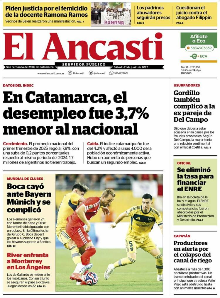 Portada de El Ancasti (Argentina)