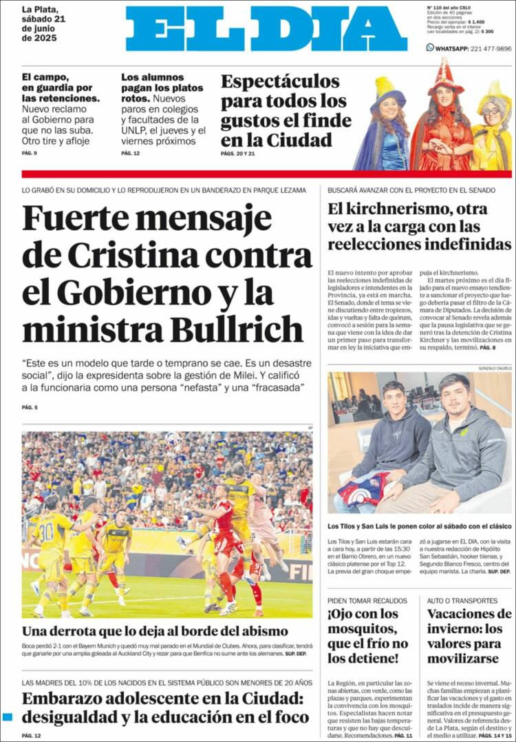 Portada de El Día de la Plata (Argentina)