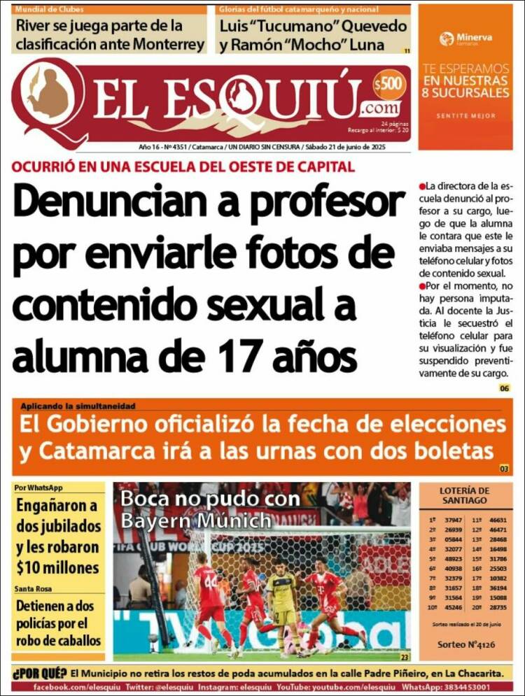 Portada de El Esquiu (Argentina)