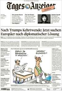 Portada de Tages-Anzeiger (Suiza)