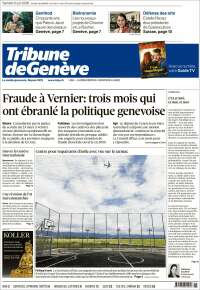 Portada de La Tribune de Genève (Suiza)