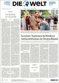 Portada de Die Welt (Germany)