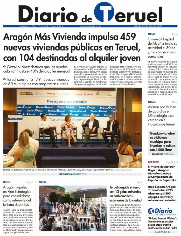 Portada de Diario de Teruel (España)