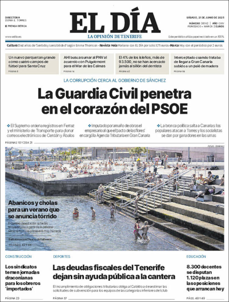 Portada de El Día (España)
