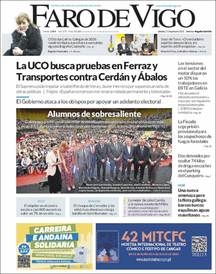 Portada de Faro de Vigo (España)