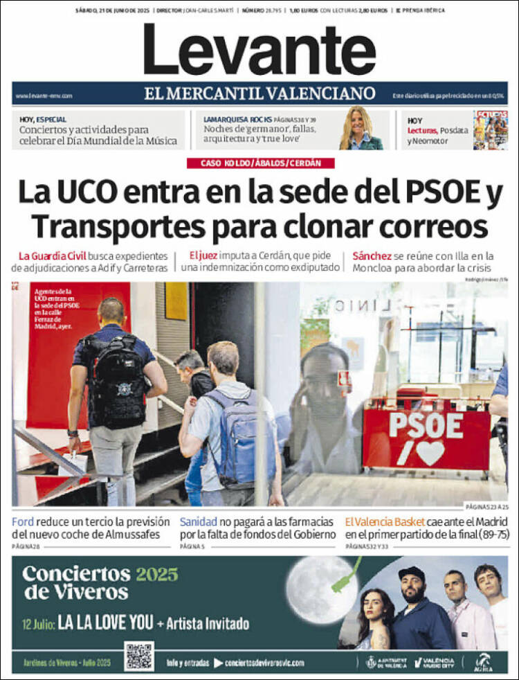 Portada de Levante (España)