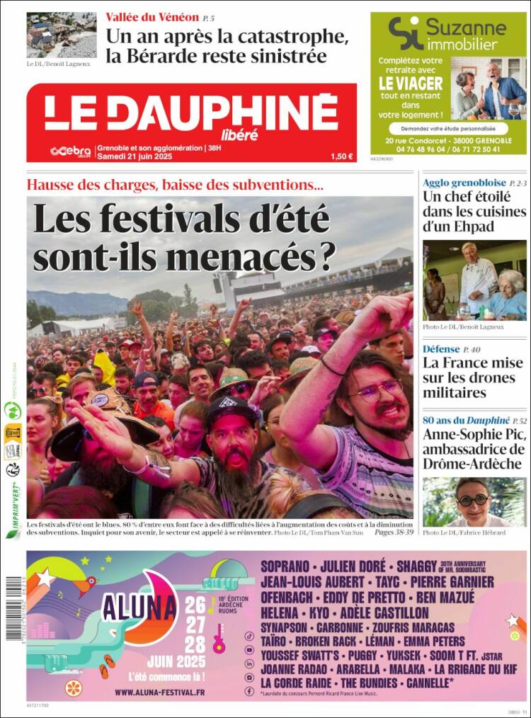 Portada de Le Dauphiné Libéré (Francia)