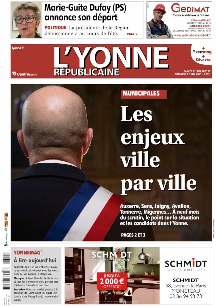 Portada de L'Yonne-Républicaine (Francia)