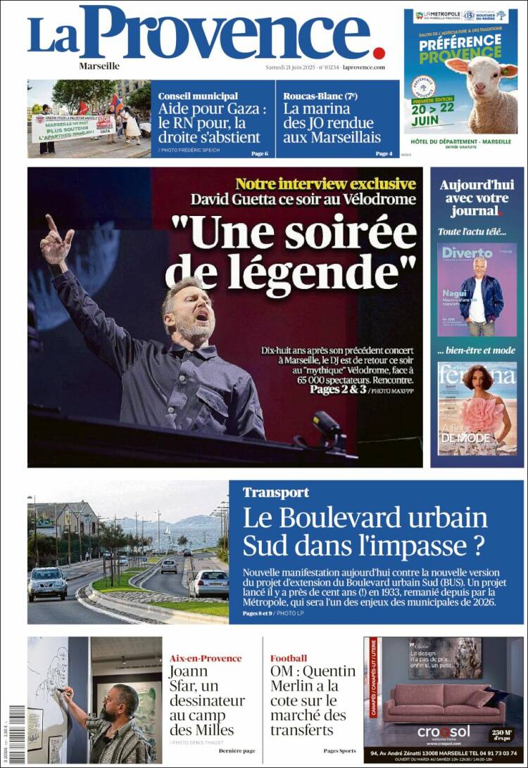 Portada de La Provence (Francia)
