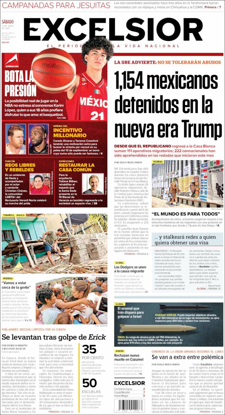 Portada de Excelsior (México)