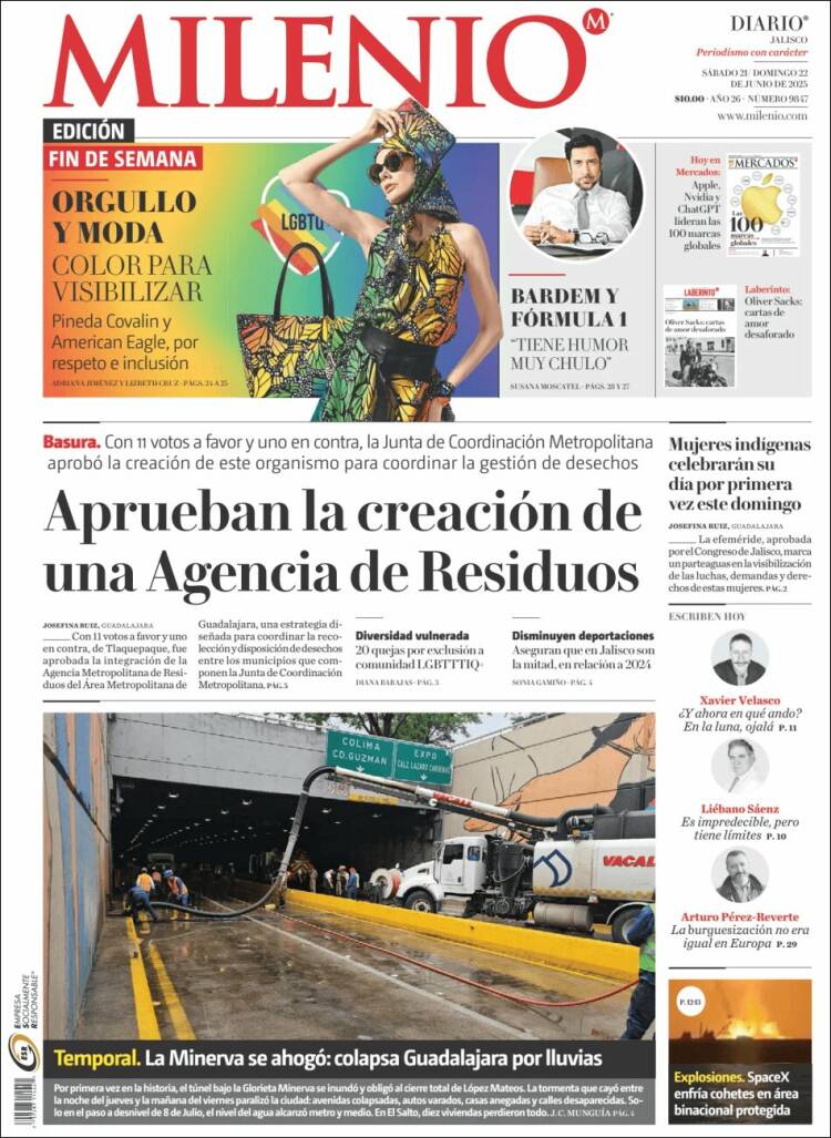 Portada de Milenio - Jalisco (México)