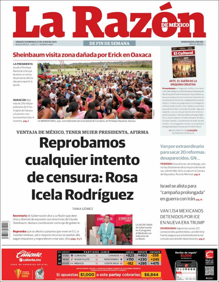 Portada de La Razón (México)