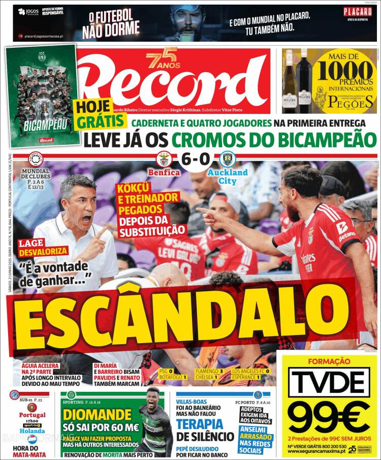 Portada de Record (Portugal)