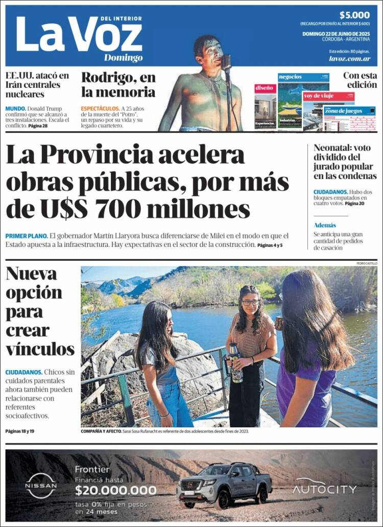 Portada de La Voz del Interior (Argentina)