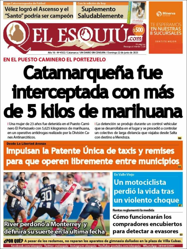 Portada de El Esquiu (Argentina)