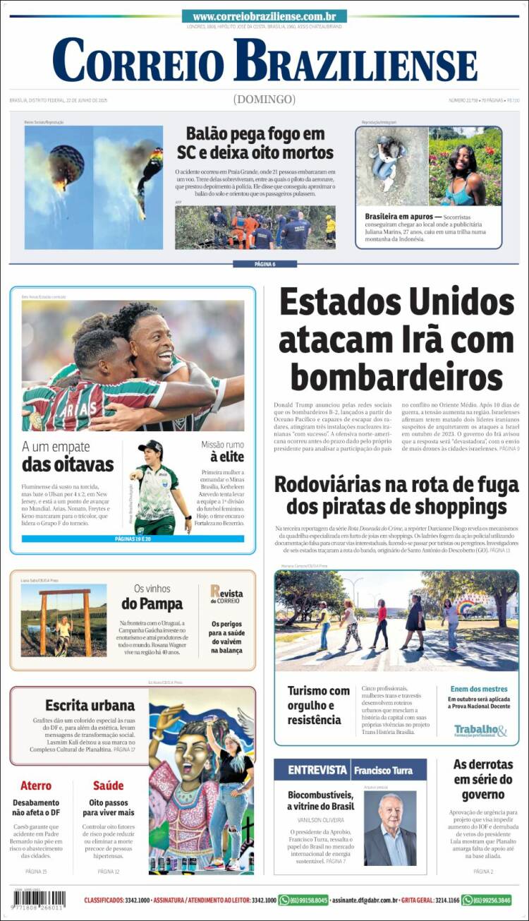 Portada de Correio Braziliense (Brasil)