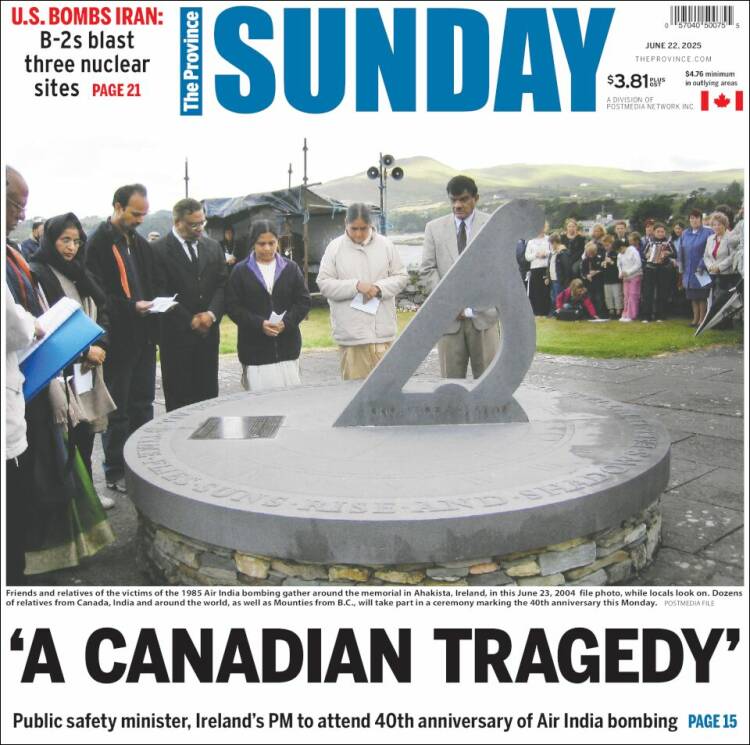 Portada de The Province (Canadá)