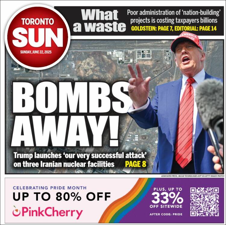 Portada de The Toronto Sun (Canadá)