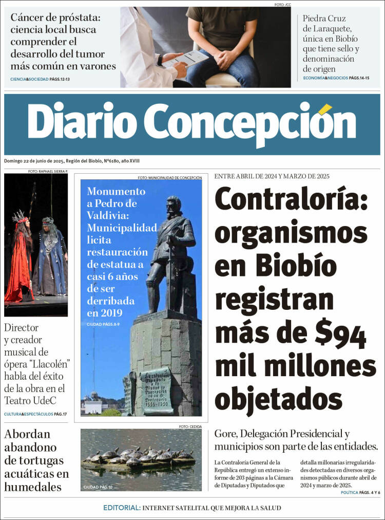 Portada de Diario de Concepción (Chile)