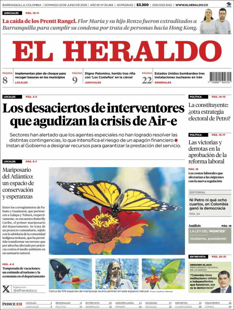 Portada de El Heraldo (Colombia)