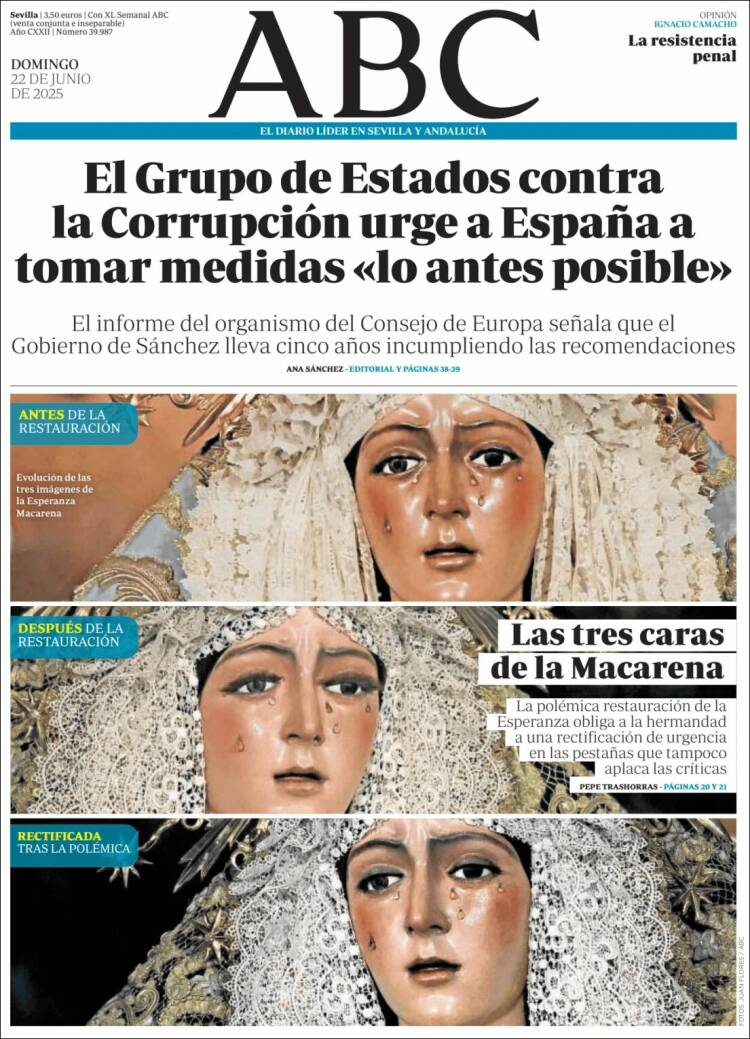 Portada de ABC - Sevilla (España)