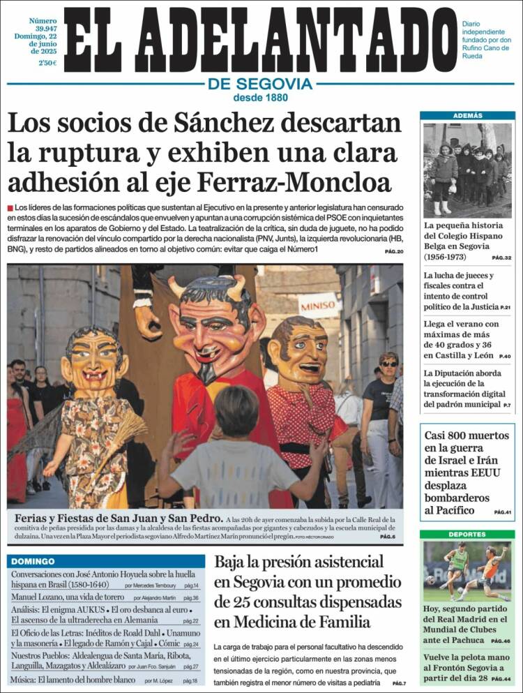 Portada de El Adelantado de Segovia (España)