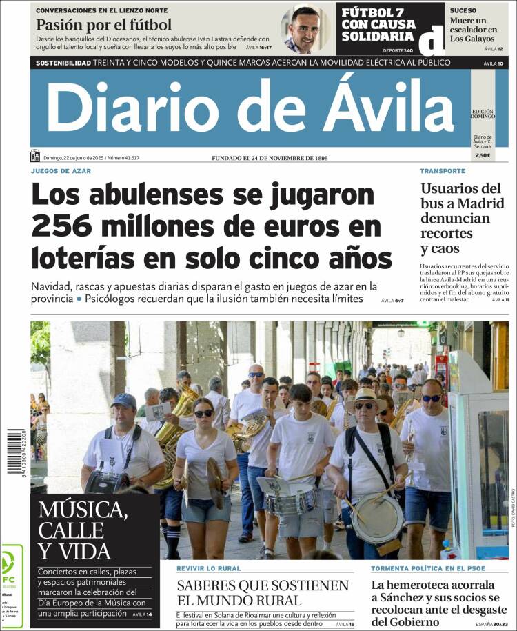 Portada de Diario de Ávila (España)