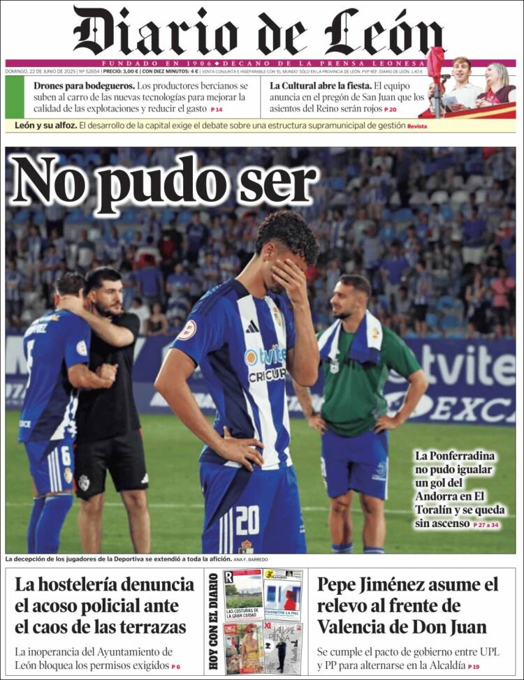 Portada de Diario de León (España)