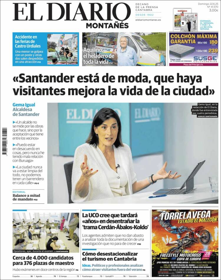 Portada de El Diario Montañés (España)