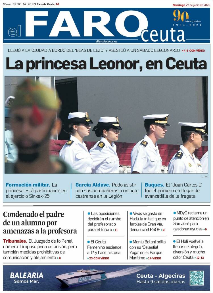 Portada de El Faro de Ceuta (España)