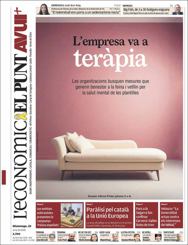 Portada de El Punt Avui (España)