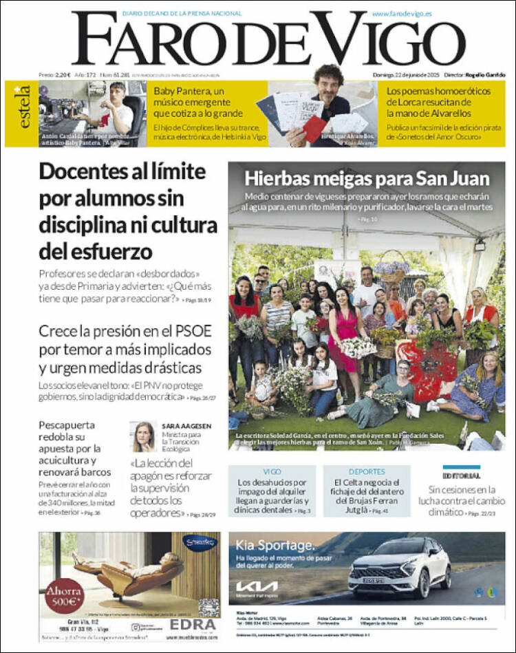 Portada de Faro de Vigo (España)