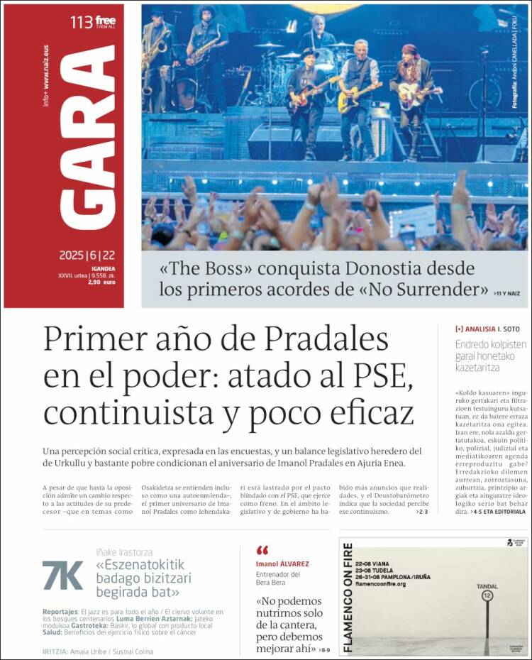 Portada de Gara (España)