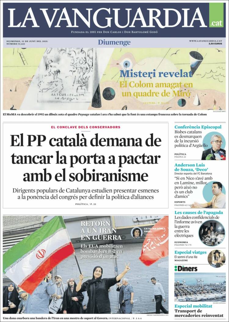 Portada de La Vanguardia (España)