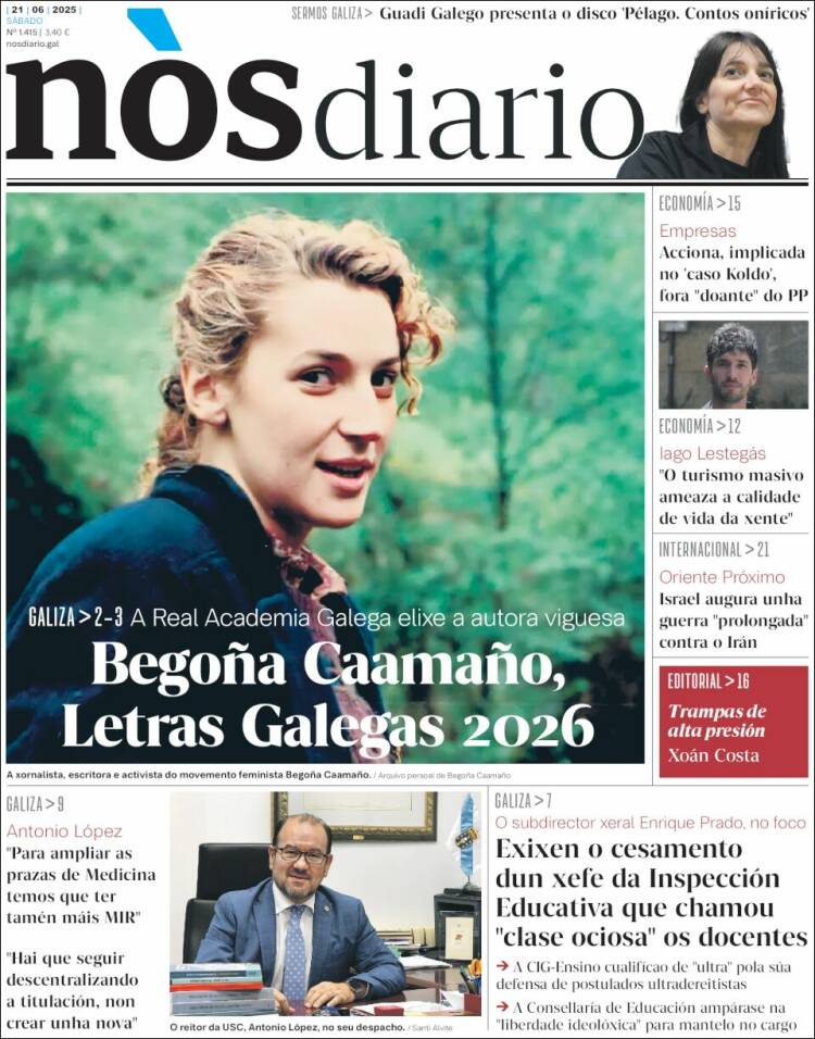 Portada de Nòs Diario (España)