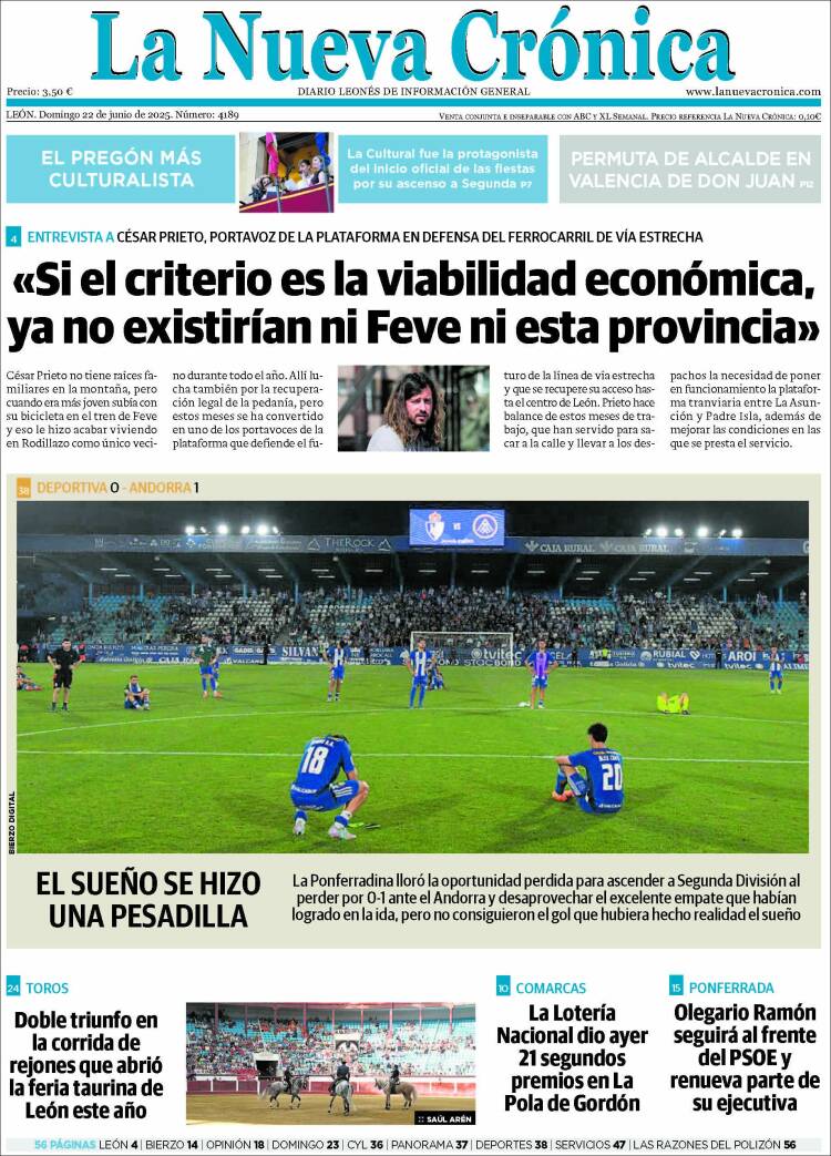 Portada de La Nueva Crónica (España)