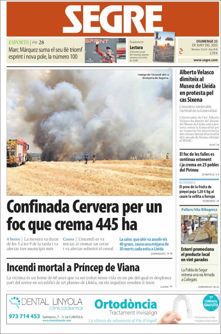 Portada de Segre (España)