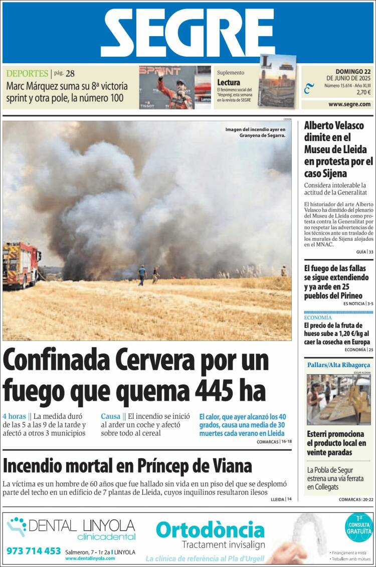 Portada de Segre  (España)
