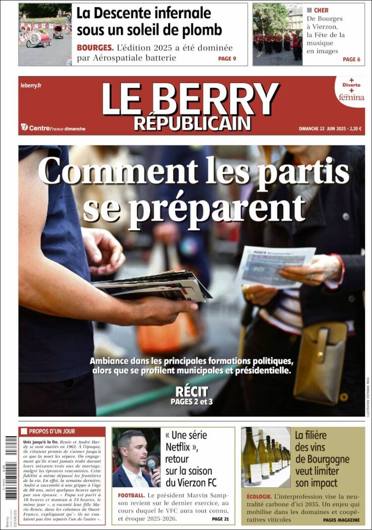 Portada de Berry Republicain (Francia)