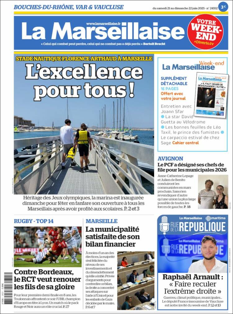 Portada de La Marseillaise (Francia)