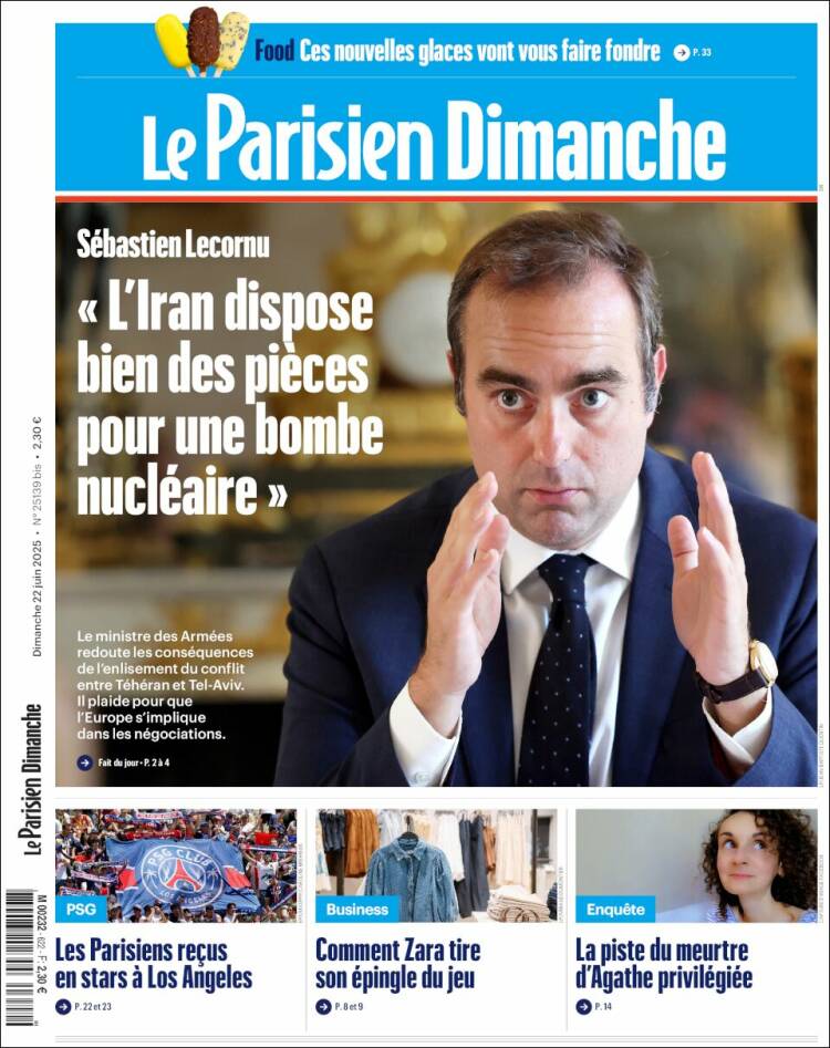 Portada de Le Parisien (Francia)