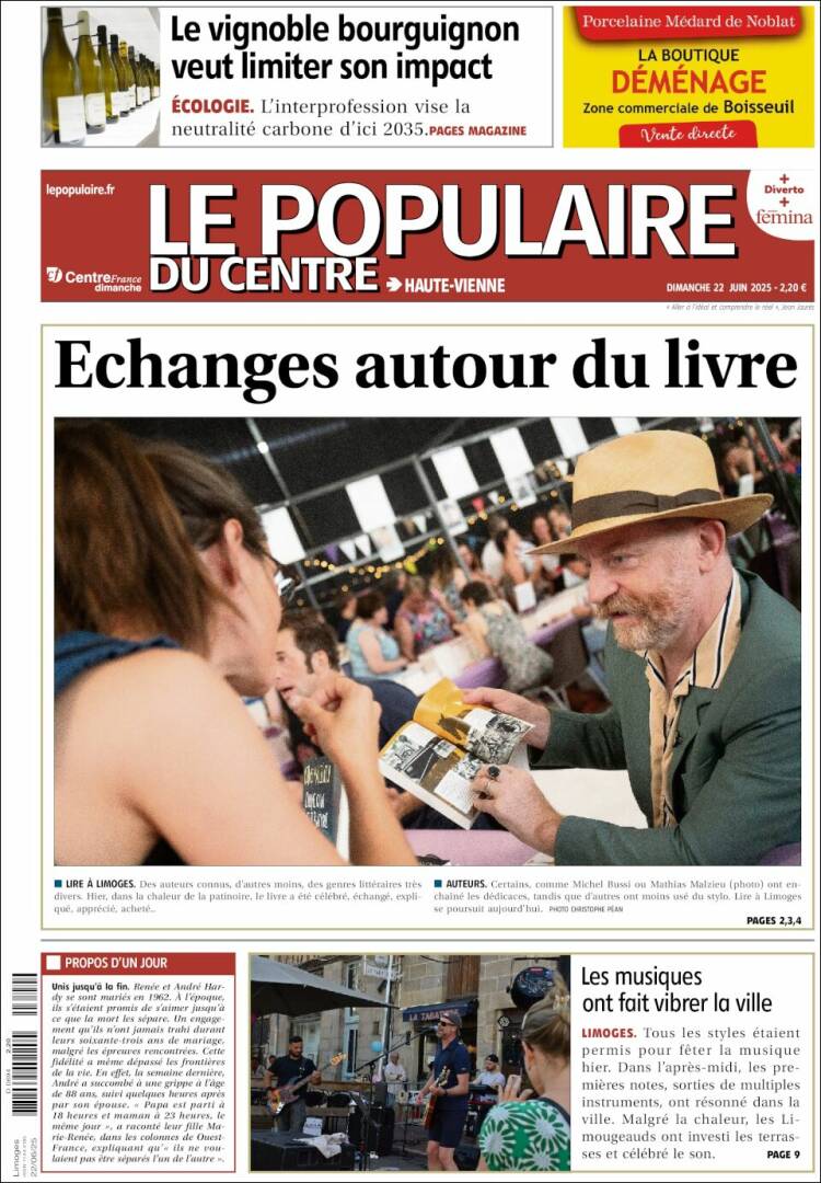 Portada de Le Populaire du Centre (Francia)