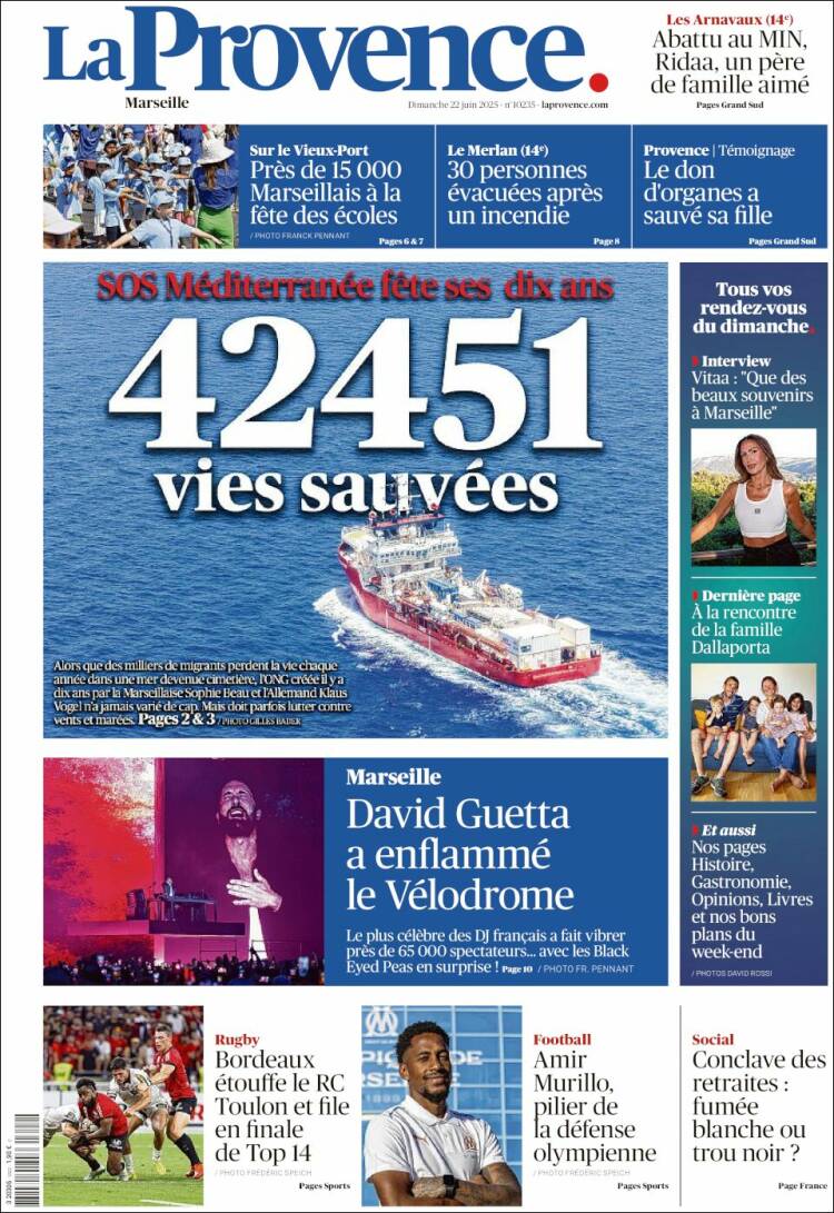 Portada de La Provence (Francia)