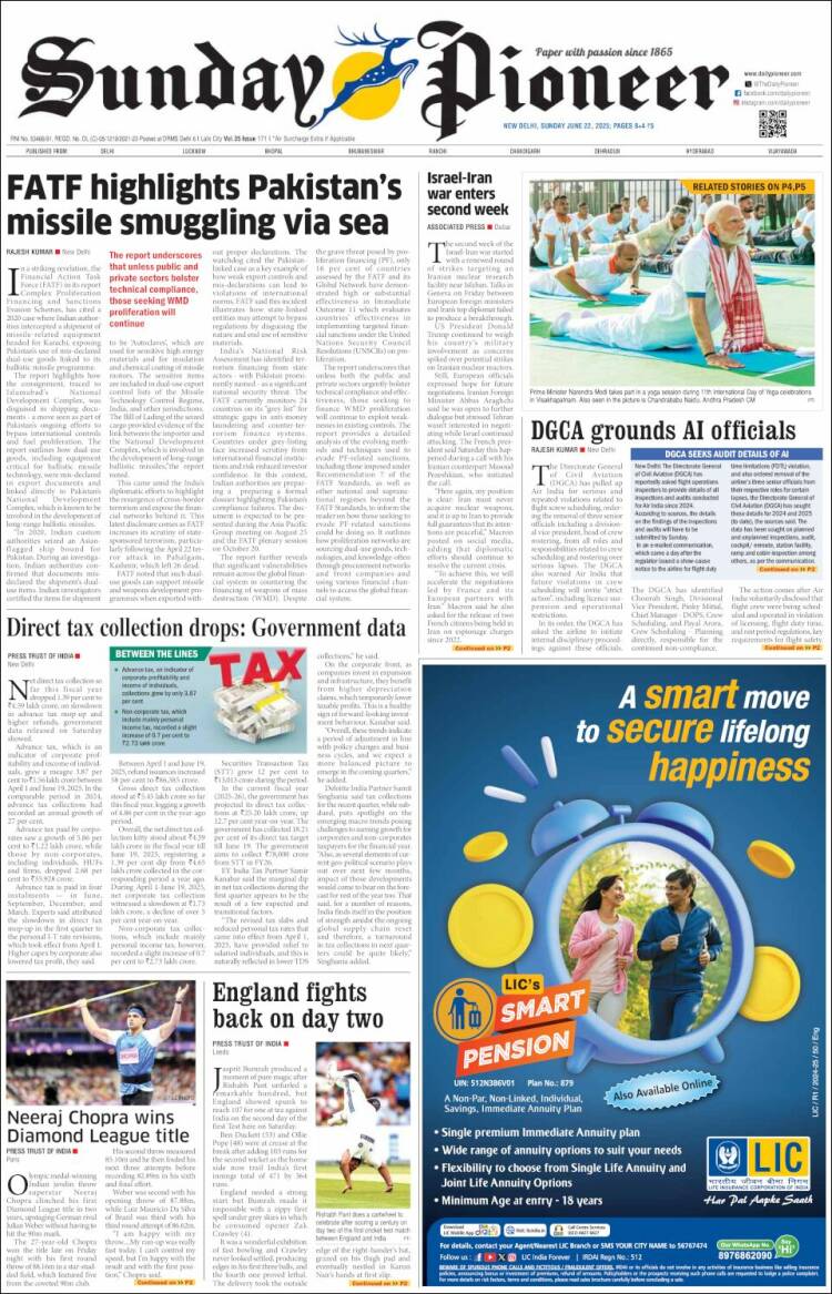 Portada de The Pioneer (India)