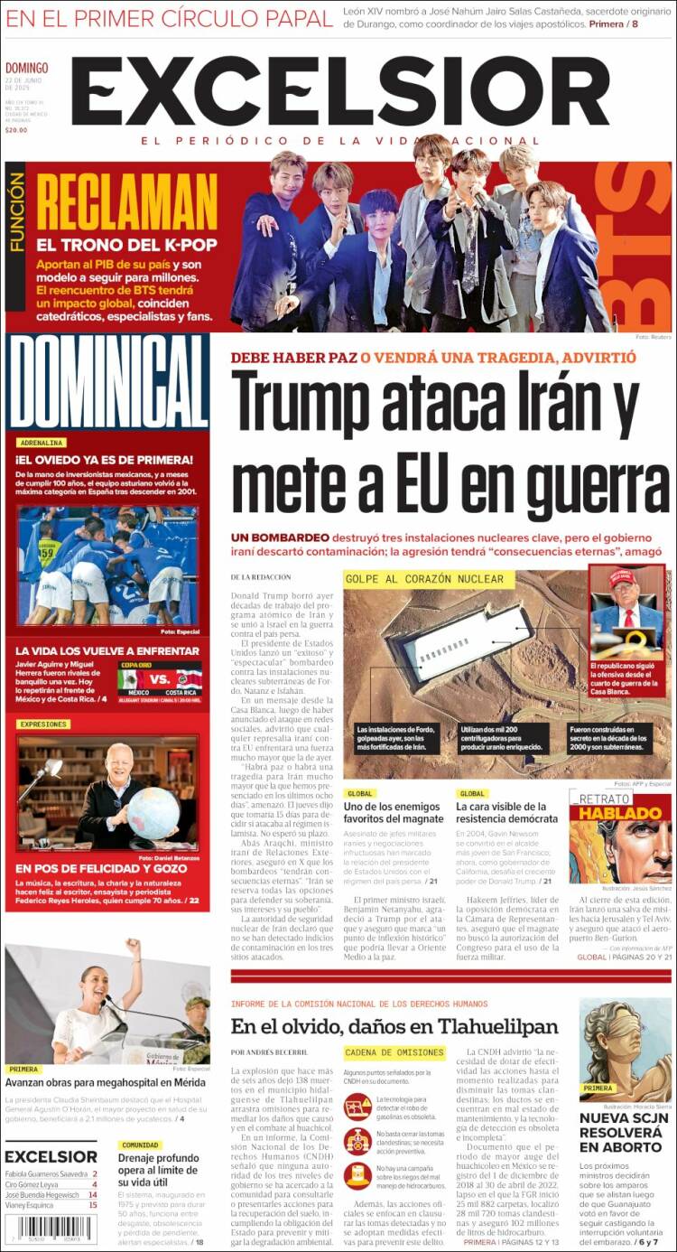 Portada de Excelsior (México)