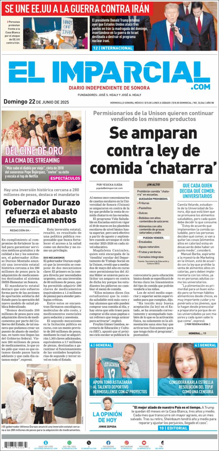 Portada de El Imparcial (México)