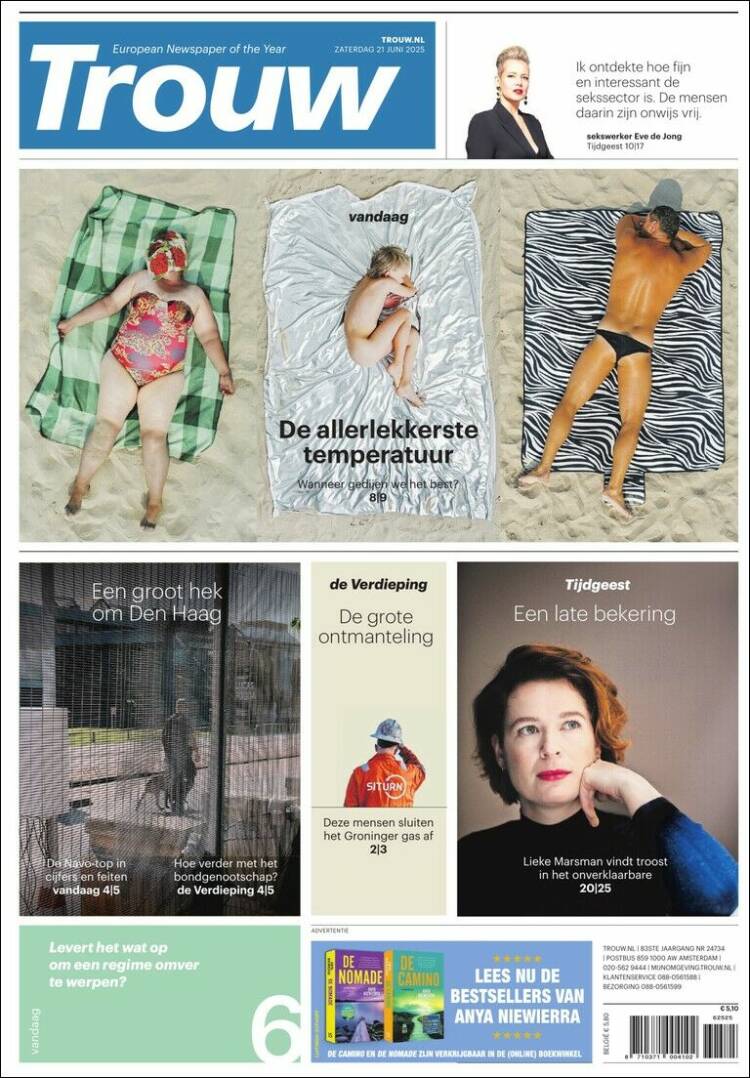 Portada de Trouw (Países Bajos)